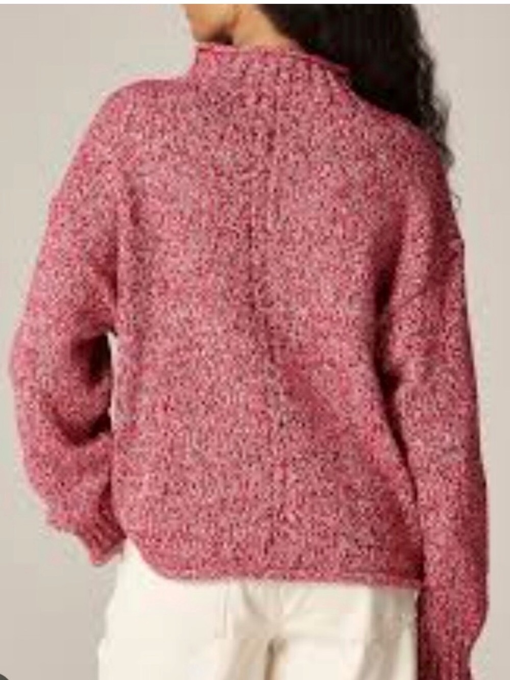 NWT J. Crew 2025 Red Marled Rollneck Sweater, size small - Picture 3 of 3